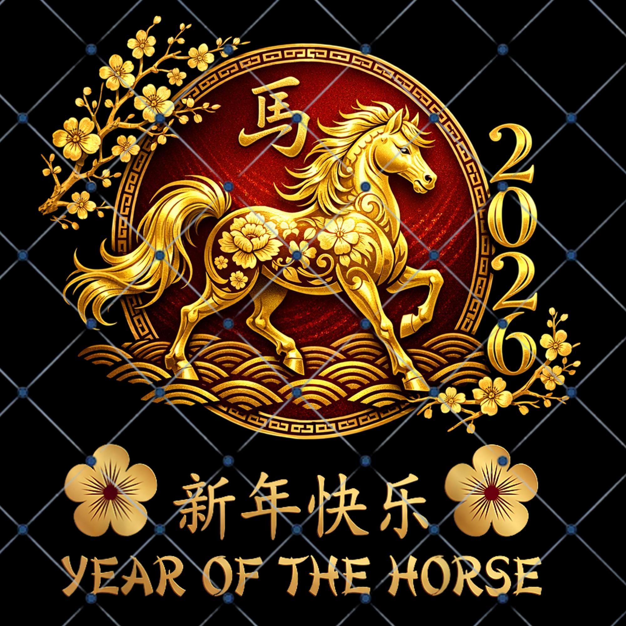4 Pcs Chinese New Year Decorations Horse Hanging Ornaments 2026 Chinese 4Pcs/A