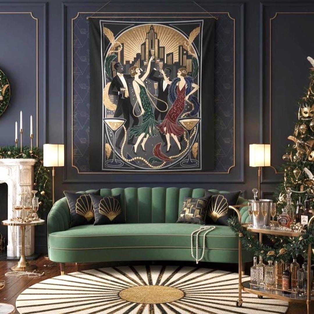 Art Deco Wall Tapestry: 1920s Roaring Twenties Vintage Decor Gatsby ...