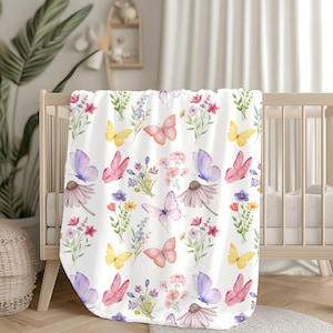 Baby-Decke, individuelle Baby-Decke, Baby-Geschenk, Neugeborenen Mädchen, Kinderzimmer Dekor, Baby-Dusche-Geschenk, Baby-Decke, Schmetterling Baby-Decke