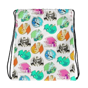 Art Dragons Fantasy Traditional Digital Art Medium Drawstring Bags