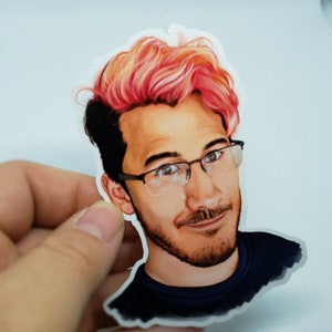 Markiplier Mark Fischbach YouTuber Realistic Portrait Painting Fan Art Sticker