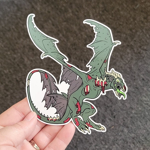 Elemental Death Zombie Horror Dragon Fantasy Sticker