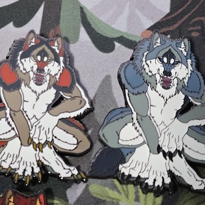 Snarly Werewolf Lycan Anthropomorphic Horror Hard Enamel Pins (Multiple Color Choices!)