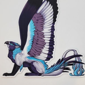 Fantasy Gryphon kleurrijke weerbestendige sticker