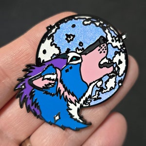 Moon Howl Werewolf Anthro Lycan Fantasy Hard Enamel Pin