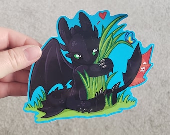 Dragon Loves Grass Sticker