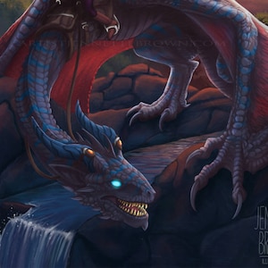 Dragon Rider Fantasy Illustration Prints and Posters image 1