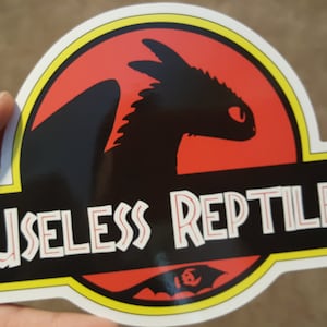 Useless Reptile Train Your Dragon Toothless Night Fury Crossover Dino Logo Sticker