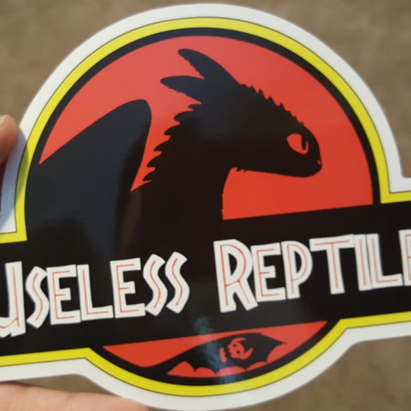 Useless Reptile Train Your Dragon Toothless Night Fury Crossover Dino Logo Sticker