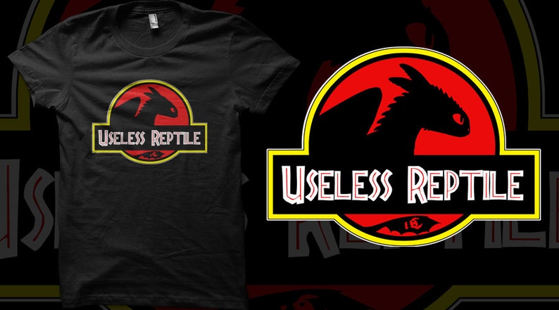 Toothless Train Dragon Useless Reptile Jurassic Logo T-shirt Unisex T-shirt image 1