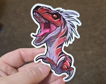Talon Primal Rage - Videojuego Velociraptor Raptor Dinosaurio - Pegatina de fan art