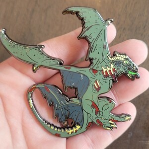 Elemental Death Zombie Horror Dragon Fantasy Enamel Pin
