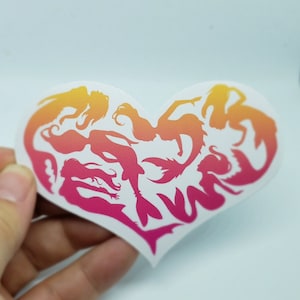 Mermaid Fantasy Silhouette « I Heart Mermaids » Autocollant