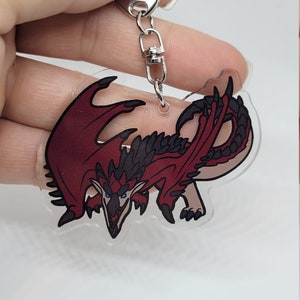 The Hunted Monster Dragon Video Game Fan Art Acrylic Keychain Charm