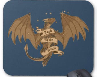 Draco Dragonheart Look To The Stars Dragon Fan Art Computer Mouse Pad