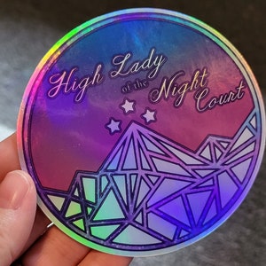 ACOTAR Lady of the Night Court Velaris Logo Holographic Sticker