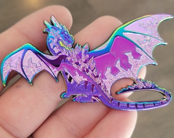 Elemental Crystal Gem Rainbow Magical Dragon Fantasy Enamel Pin