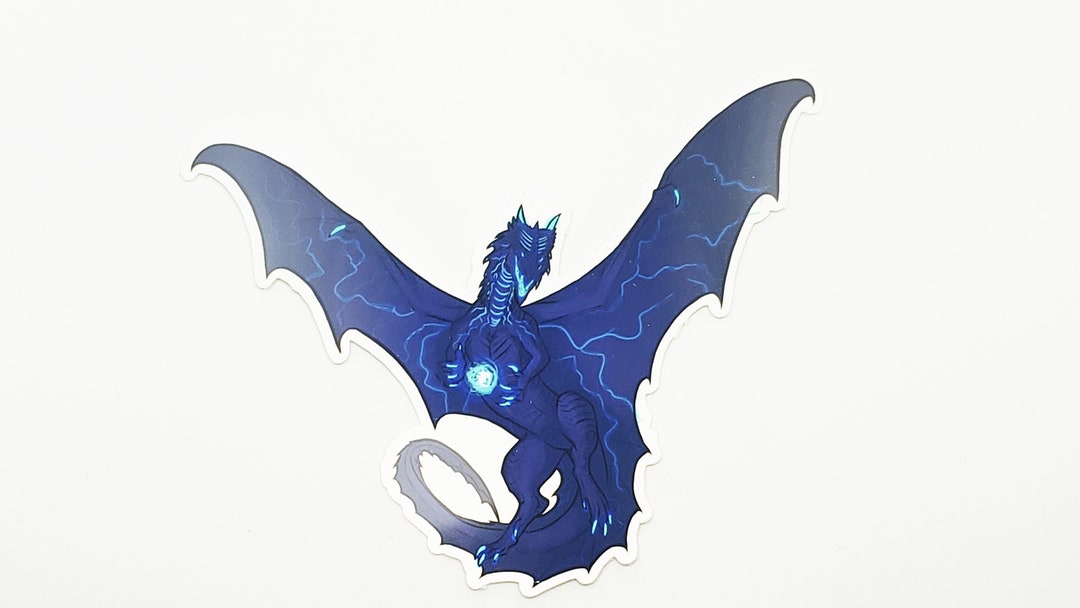 Fantasy Lightning Elemental Dragon Sticker Etsy