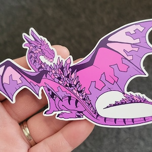 Elemental Crystal Gem Magical Dragon Fantasy Sticker