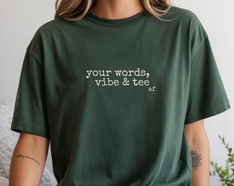 Koszulka AF z nadrukiem, spersonalizowany T-shirt z napisem, komfortowe kolory 1717, Twoje słowa, klimat, koszulka AF