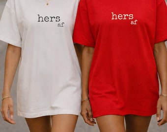 Koszulka Coupled AF, Boo'd up, Jego, Jej, Szczęściarz, Zajęty, Prezent na Walentynki, Koszulka unisex