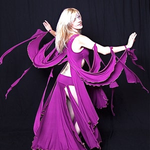 Gaia Goddess Fairy Wings Dance Top, Prestatieslijtage, Theater, Buikdans, Showgirl-kostuum, Priesteres, Elven, Donkere Fee, Tovenares