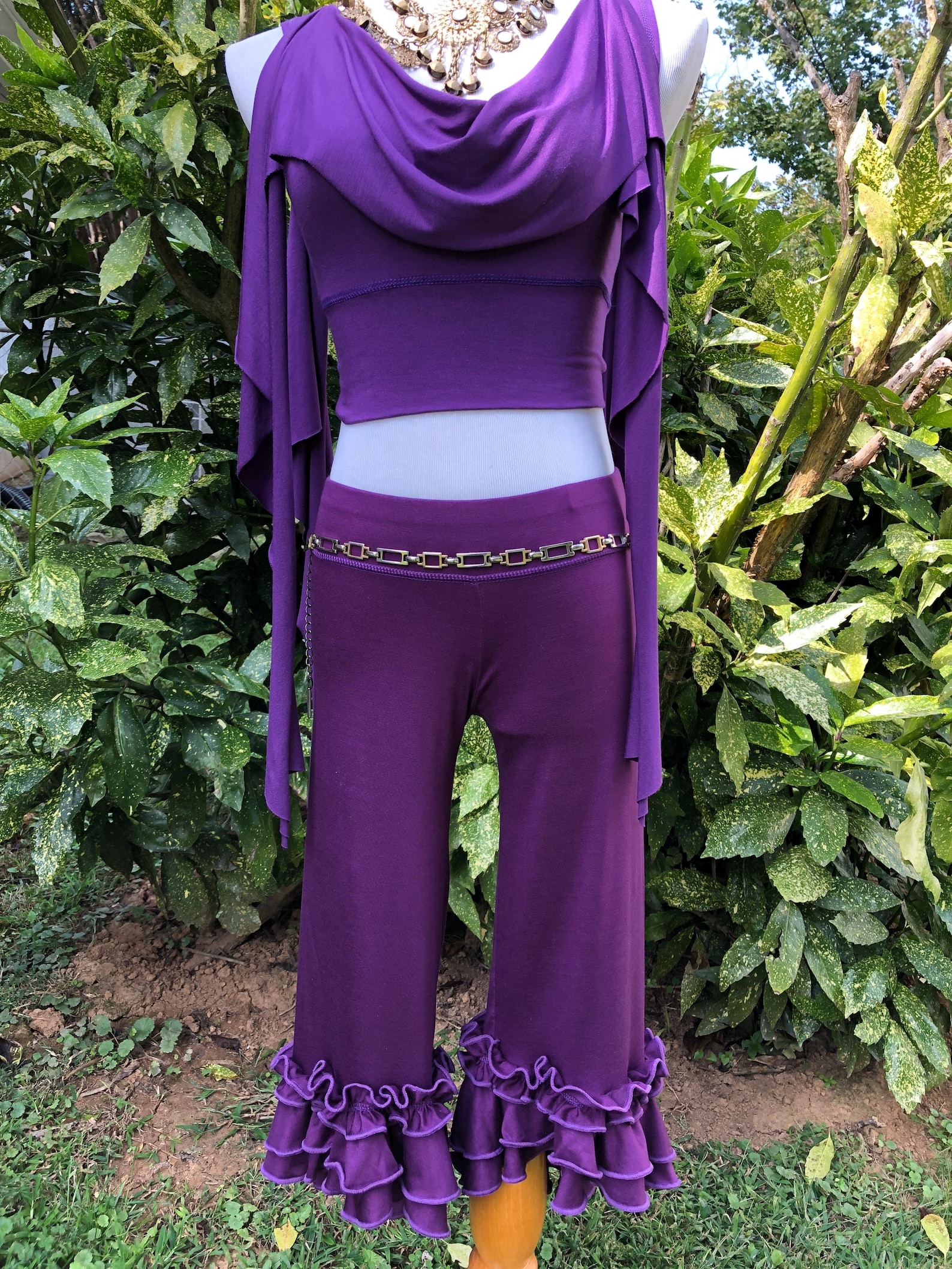 Ruffle Capri Pants, Pantaloons, Salsa Pants, Bellydance, Pirate ...