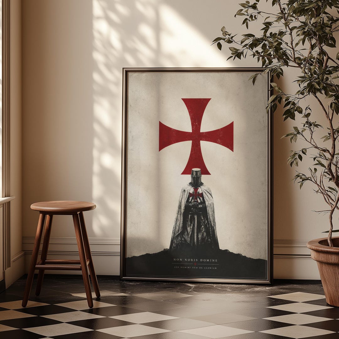 Knights Templar Poster | Christian Wall Art | Medieval Knight Print ...