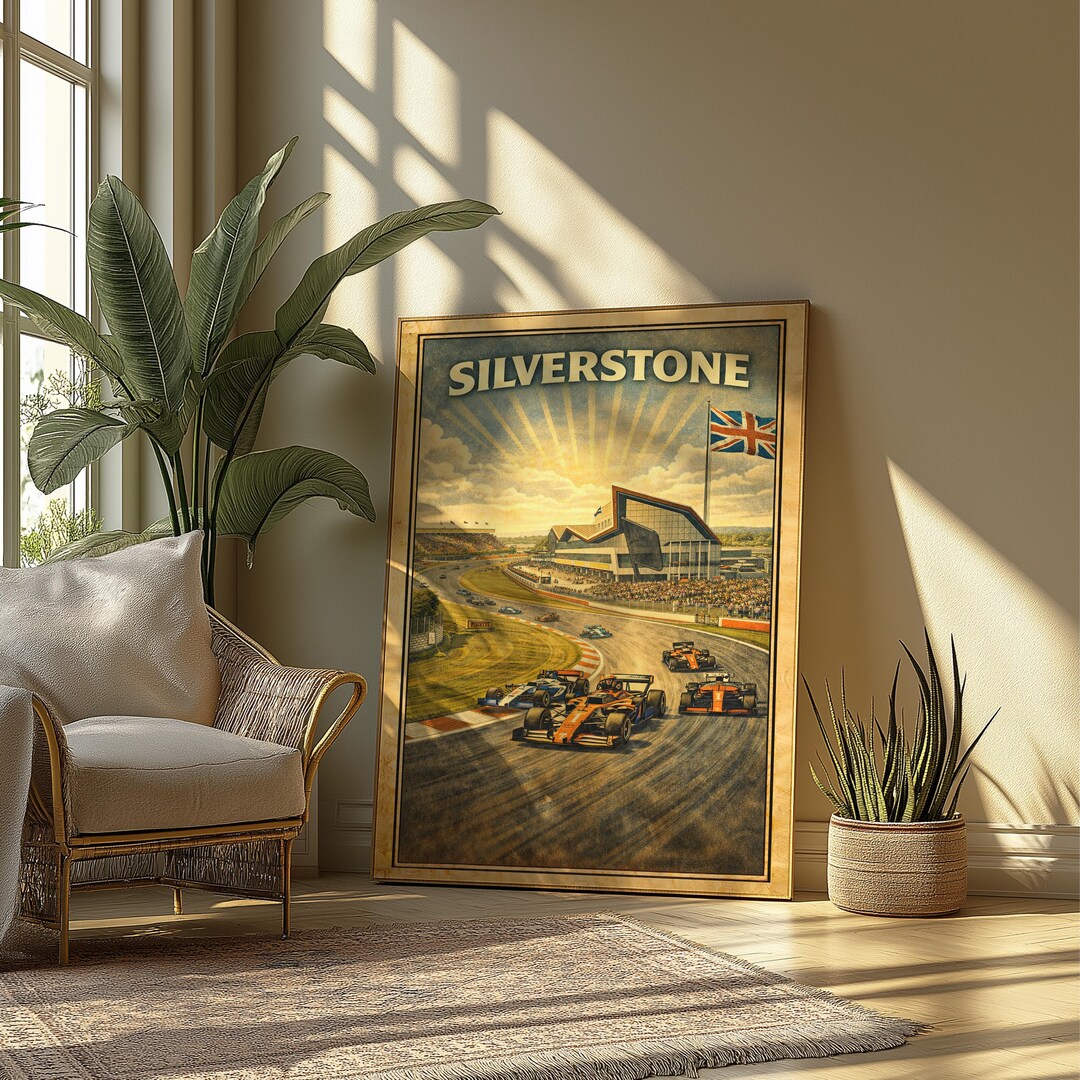 Silverstone Print Silverstone Motorsport Poster | Vintage British Racing Print | Retro ...
