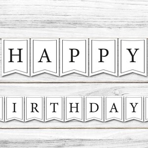 Bannière de fête imprimable en noir et blanc : motif machaon à faire soi-même (téléchargement PDF)