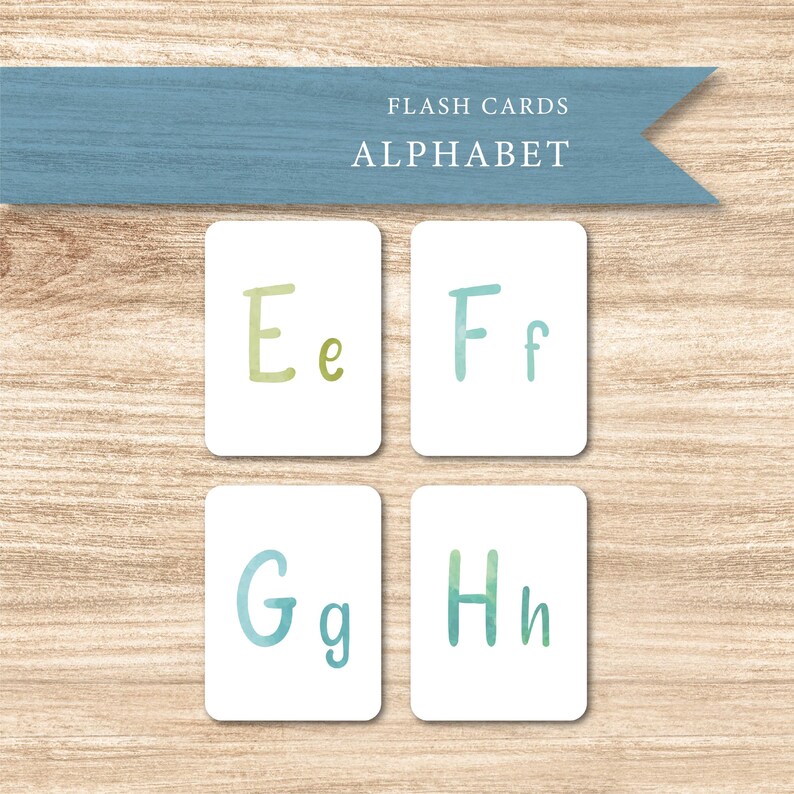 Watercolor Alphabet Flashcards – Printable ABC Cards With Beginning ...