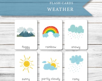 Printable Weather Flashcards – Digital Download for Toddlers ...