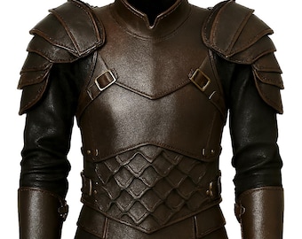 Men’s Faux Leather Medieval Armor - Riveted Warrior Cosplay Suit