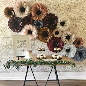 Emerson Collection (set of 10 flowers) 1st birthday party fall decorations, flower wall, large paper flower backdrop, giant flowers backdrop