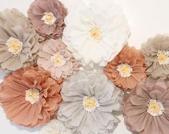 Afton Collection (set of 10 paper flowers) 1st birthday party, flower wall, unique wedding decorations, paper flower wall, cheap wedding