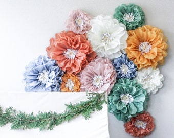 Betsy Collection (set of 10 paper flowers) 1st birthday party, flower wall, paper flower wall, gender neutral baby shower, 1st day of school