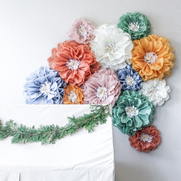 Betsy Collection (set of 10 paper flowers) 1st birthday party, flower wall, paper flower wall, gender neutral baby shower, 1st day of school