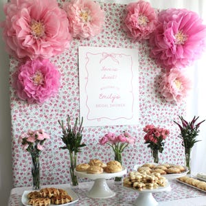 Collezione Rosie (set di 5 fiori di carta) Festa del 1° compleanno, parete di fiori, fiori rosa cipria, parete di fiori di carta, decorazioni per matrimonio rosa chiaro