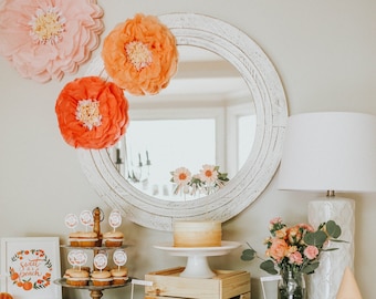 Tissue Paper Flowers (set of 5) first birthday party, flower wall, unique wedding decorations, paper flower wall, cheap wedding idea