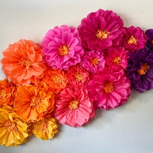 Chloe Collection set of 10 paper flowers 1st birthday party, flower wall, large flower wall, paper flower wall, quinceañera, Encanto party image 1