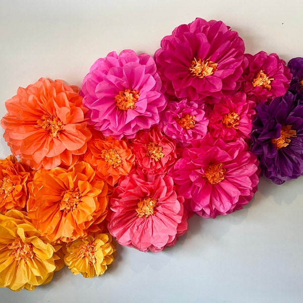 Chloe Collection (set of 10 paper flowers) 1st birthday party, flower wall, large flower wall, paper flower wall, quinceañera, Encanto party