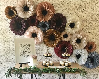 Tissue Paper Flowers (set of 10) first birthday party, flower wall, unique wedding decorations, paper flower wall, cheap wedding idea