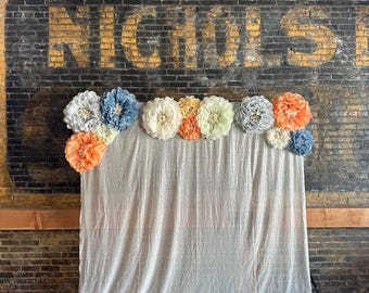 Tissue Paper Flower Wall Decor, Grace Collection, Set of 10