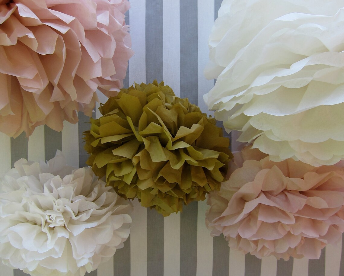 Tissue Paper Pom Poms Baby Shower Decorations Girl Baby Etsy
