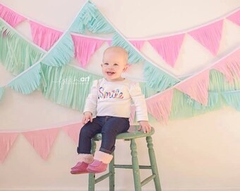 Tissue Fringe Garland // dessert table backrop // tissue fringe // mexican fiesta decorations // baby shower decor / wedding reception