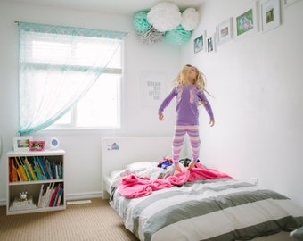 Tissue paper pompoms, big girl room decorations, girl room themes, baby shower decorations, party poms, birthday decorations, bridal shower