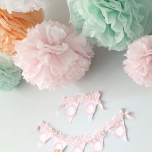 Tissue paper pom poms, baby girl shower decorations, wedding shower decorations, flower pom poms, paper party decorations, tissue pom poms