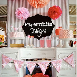 Pom pom in carta velina, decorazione per la tavola da dessert, decorazioni per baby shower, decorazioni per addio al nubilato, decorazioni di carta, pon pon