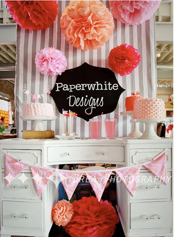 tissue paper pom poms