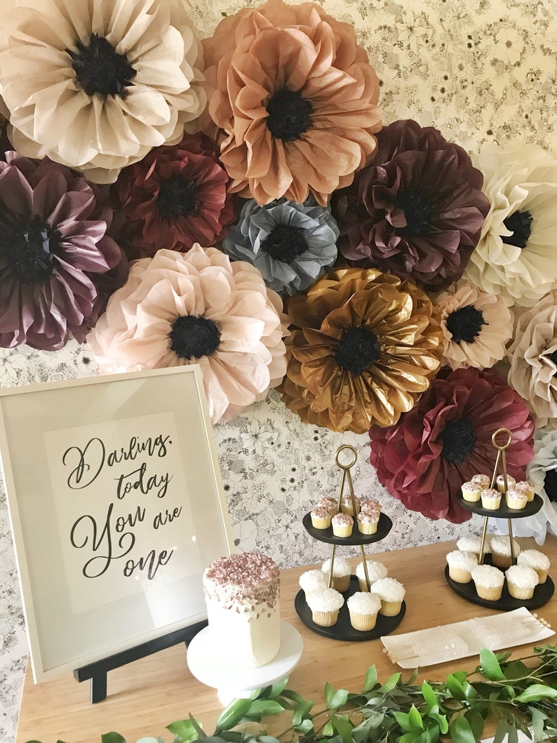 Tissue Paper Flowers set of 10 first birthday party flower image 5